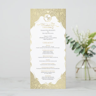 Stylish Gold Monogram Wedding Program