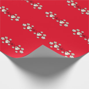 Stylish gold red hearts flowers personalised wrapping paper