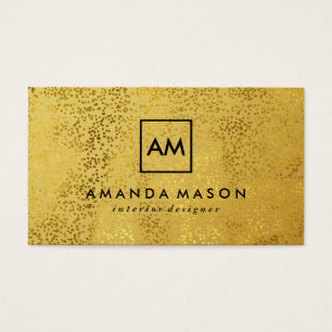 Stylish Gold Specks Metallic Gold Monogram