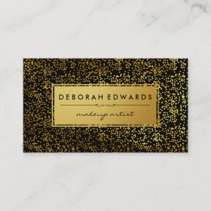 Stylish Gold Specks Pattern Metallic Gold Label Business Card