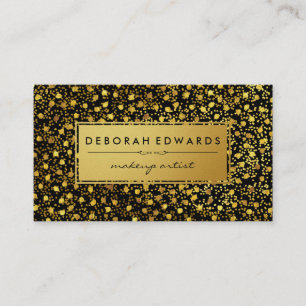 Stylish Gold Specks Pattern Metallic Gold Label Business Card