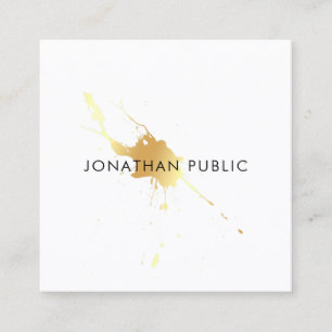 Stylish Gold Splash Elegant Template Modern Square Business Card