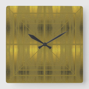 Stylish Gold Square Wall Clock