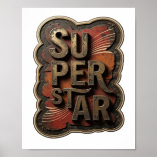 Stylish Gold SUPERSTAR Poster