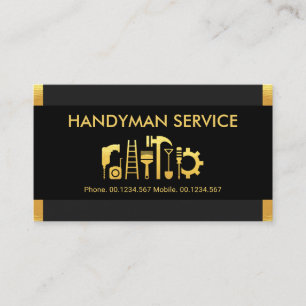 Stylish Gold Tabs Handyman Tool Business Card