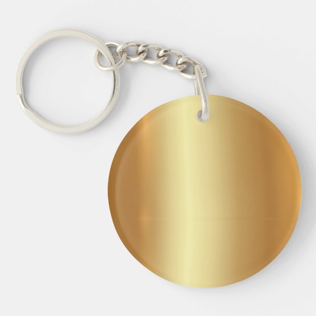 Stylish Gold Template Circle Double Sided Blank Key Ring (Front)