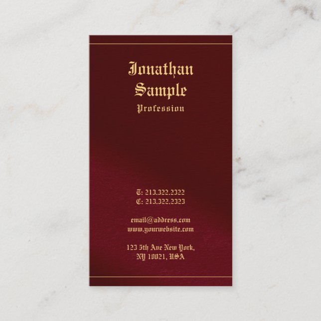 Stylish Gold Text Font Classic Luxurious Look Business Card (Front)