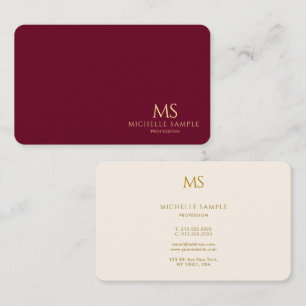 Stylish Gold Text Monogram Luxury Silk Paper Business Card