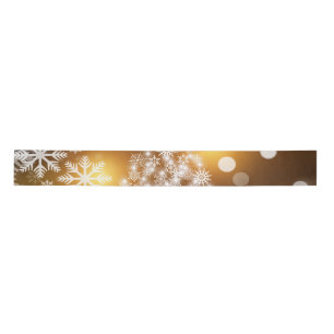 Stylish Gold White Christmas Tree  Satin Ribbon