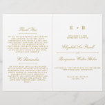 Stylish Gold & White Wedding Program Template<br><div class="desc">Stylish Gold & White Wedding Program Template.</div>