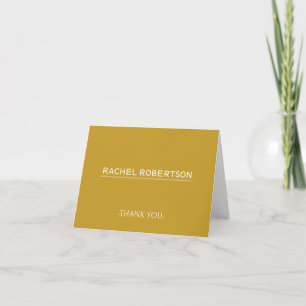 Stylish Gold with Name Thank You Card