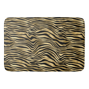 Stylish Gold Zebra Print  Bath Mat