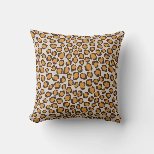 Stylish golden cheetah print  with monogram cushion (Front)