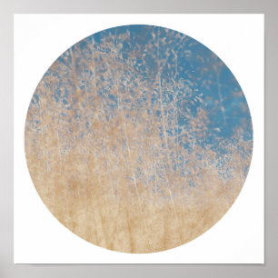 Stylish Golden Grass Blue Sky Dreamy Poster