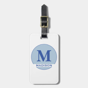 Stylish Golf Club Monogram Name Blue Luggage Tag