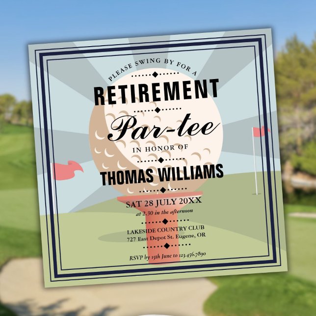 Stylish Golf Retirement Partee Party Invitation (Stylish Golf Retirement Partee Party Invitation)