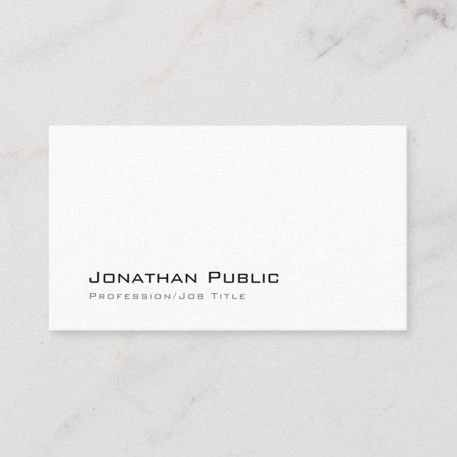 Stylish Gothic Font White Simple Design Trendy Business Card (Front)