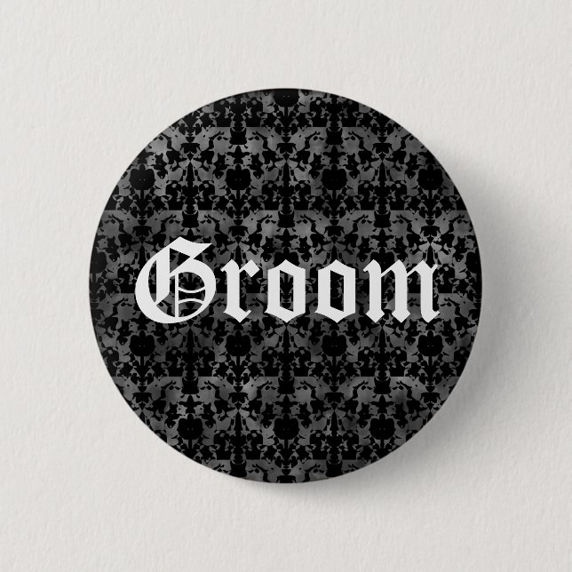 Stylish Gothic groom 6 Cm Round Badge (Front)