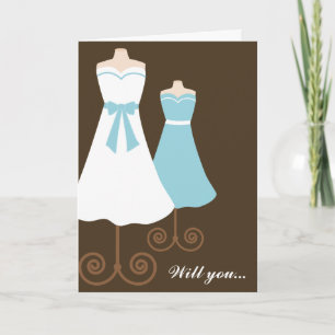 Stylish Gowns Bridesmaid Card