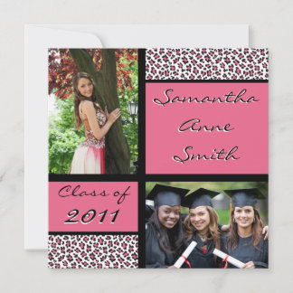 Stylish Grad Announcement / Invitation - Leopard