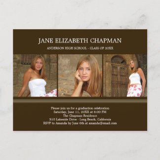 Stylish Grad Graduation Postcard