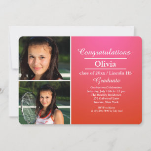 Stylish Grad Photo Graduation Invitation