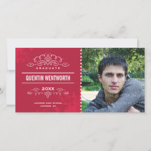 STYLISH GRAD PHOTOCARD modern graduate card red
