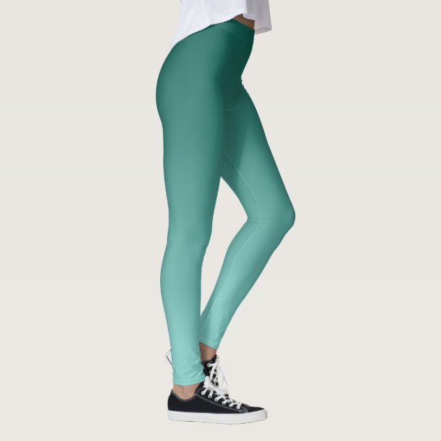 Stylish Gradient Template Modern Womens Teal Leggings (Right)