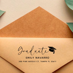 Stylish Graduate Return Address Self-inking Stamp