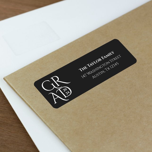 Stylish Graduation Party Family Return Addres Address Label (Stylish Graduation Party Family Return Addres Label)