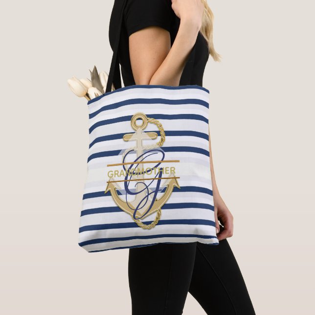 Stylish GRANDMOTHER Tote Monogrammed Bag (Close Up)