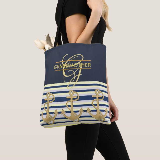 Stylish GRANDMOTHER Tote Monogrammed Bag (Close Up)