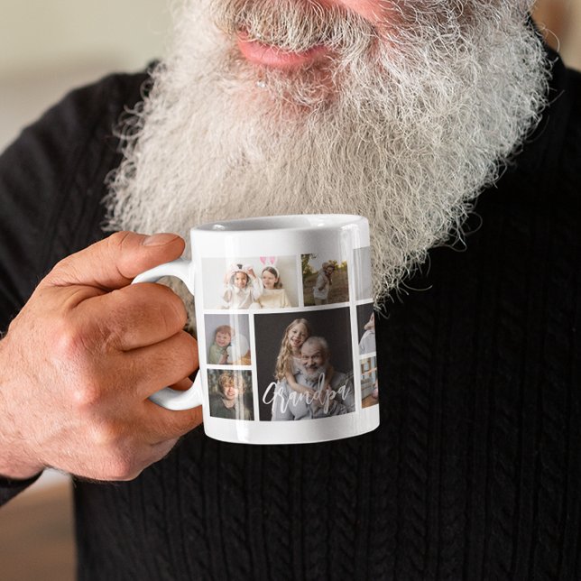 Stylish Grandpa 15 Photo Collage Coffee Mug (Creator Uploaded)