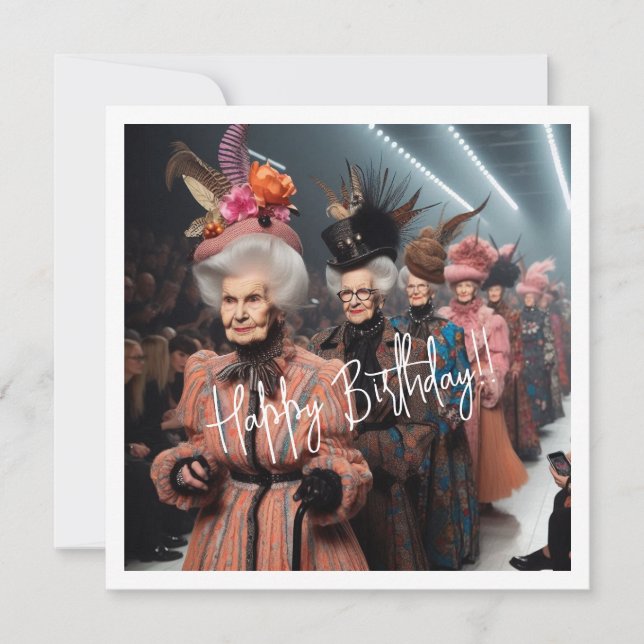 Stylish Granny, Happy Birthday Granny Card (Front)