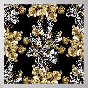 Stylish graphic pattern. Seamless background. Wall Poster