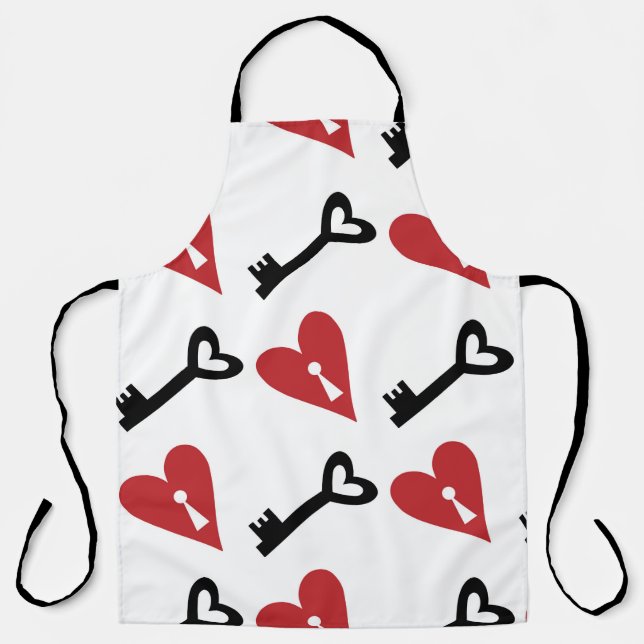 Stylish graphic seamless pattern with hearts and k apron (Front)