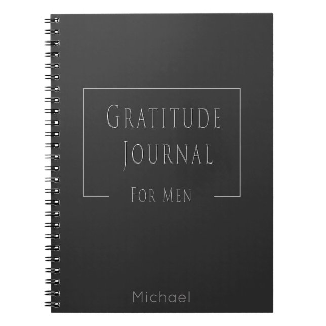 Stylish Gratitude Journal for Men Dark Gray (Front)
