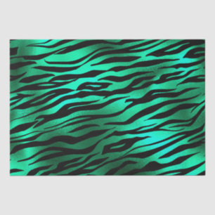 Stylish Green and Black Wild Tiger Stripes Safari Tissue Paper