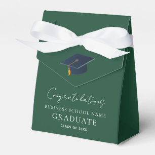 Stylish Green Corporate Theme Graduation Party Favour Box