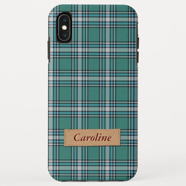 Stylish Green Fabric Plaid Tartan Pattern Case-Mate iPhone Case (Back)