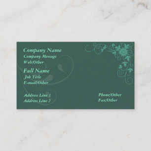 Stylish Green Floral Business Card Template