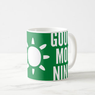 Stylish Green Good Morning Sun Tea Coffee Mug