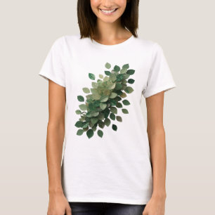 Stylish Green GREEN LEAVES Graphic Design T-Shirt