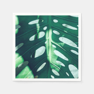 Stylish Green Leaf Palm Tree Paper Napkin