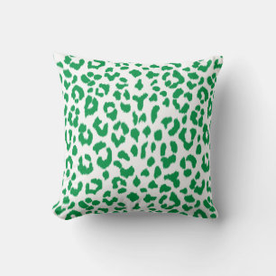 Stylish green leopard print with monogram cushion