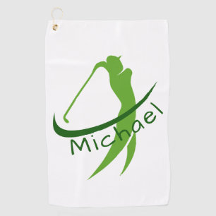 Stylish Green Named Swing Father's Day Golf Towel