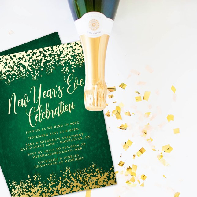 Stylish Green New Year’s Eve Party Confetti (Creator Uploaded)