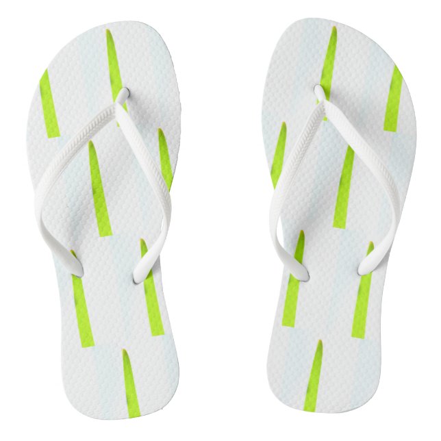 Stylish Green Palm Tree Leaves Flip Flops (Footbed)
