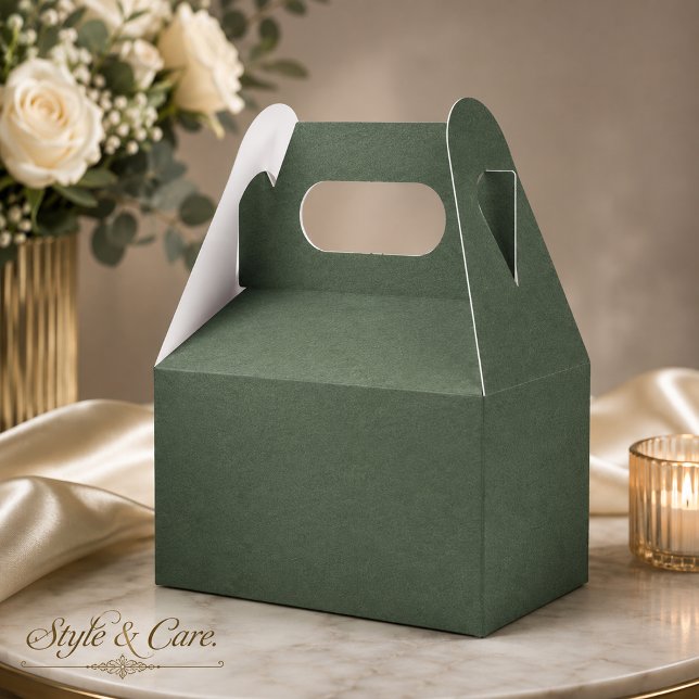 Stylish Green Pattern Luxury Party Treat Gable Favour Box (Stylish Green Pattern Luxury Party Treat Gable Favor Boxes)