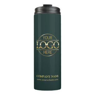 Stylish Green Promotional Company Business Logo Thermal Tumbler